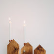 Incarca imaginea in Galerie, Suport lumanare, casuta lemn, set 3 buc.