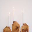 Incarca imaginea in Galerie, Suport lumanare, casuta lemn, set 3 buc.