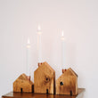 Incarca imaginea in Galerie, Suport lumanare, casuta lemn, set 3 buc.