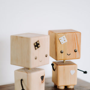 Jucarie Robot din Lemn, set 2 buc
