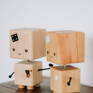 Jucarie Robot din Lemn, set 2 buc