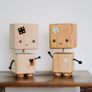 Jucarie Robot din Lemn, set 2 buc