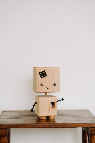 Jucarie Robot din Lemn, Negru