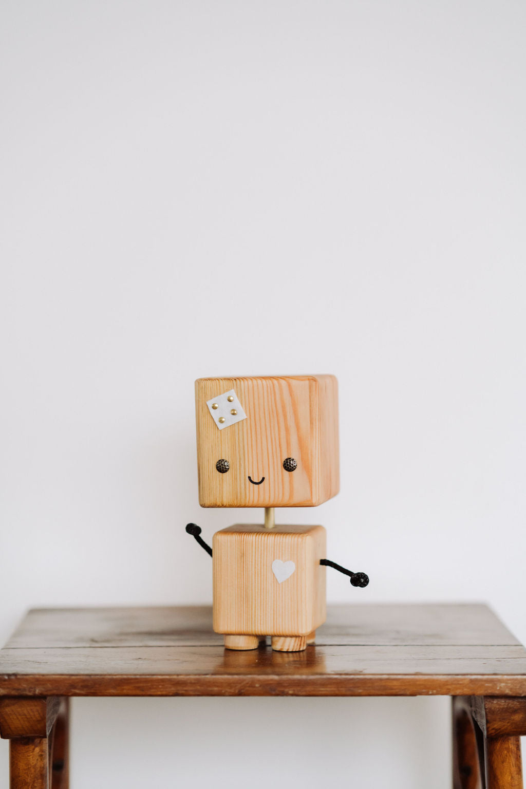 Jucarie Robot din Lemn, Alb