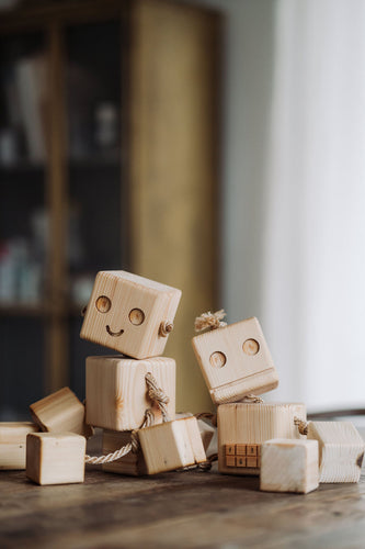 Jucarie Robot din Lemn, set 2 buc