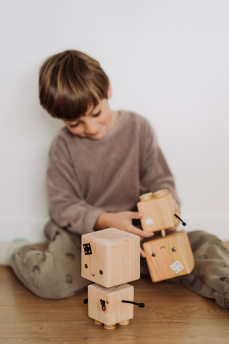 Jucarie Robot din Lemn, set 2 buc
