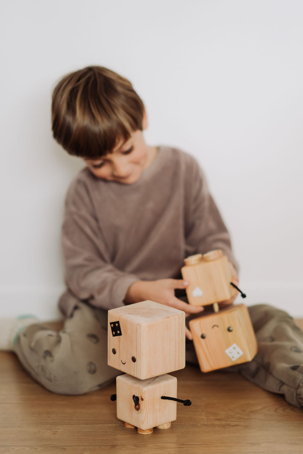 Jucarie Robot din Lemn, set 2 buc